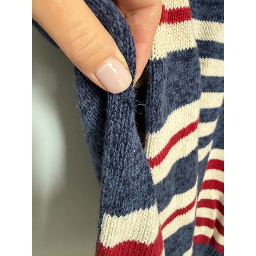 Vintage Maxwell Jason Americana Stars Stripes Sweater Red White Blue Pom Pom L - Picture 8 of 10